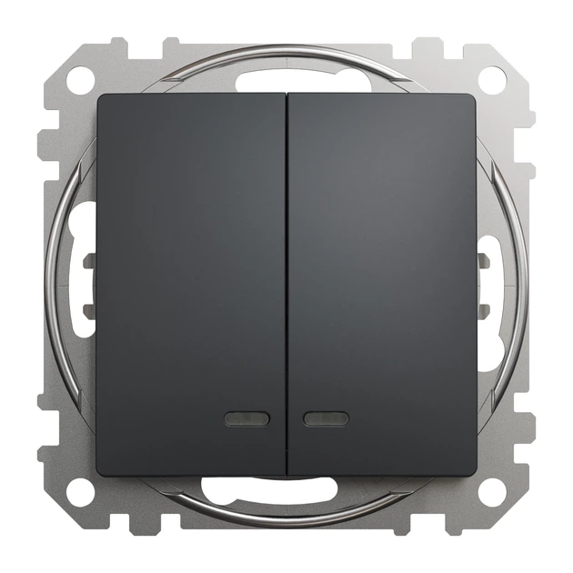 Вимикач двоклавішний Schneider Electric Sedna Design з підсвіткою чорний SDD114105L - Фото 3 Вимикач двоклавішний Schneider Electric Sedna Design з підсвіткою чорний SDD114105L - зображення 3