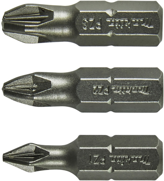 Zestaw bitów Makita PZ1, PZ2, PZ3 x 25 mm 3 szt (0088381408981) - obraz 2