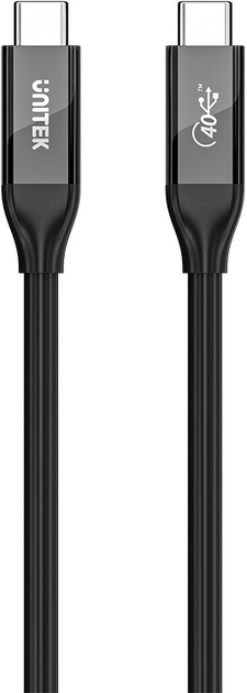 Kabel Unitek USB4 USB-C PD 100W 40 Gbps 8K 2 m Black (C14100ABK01-2M) - obraz 1