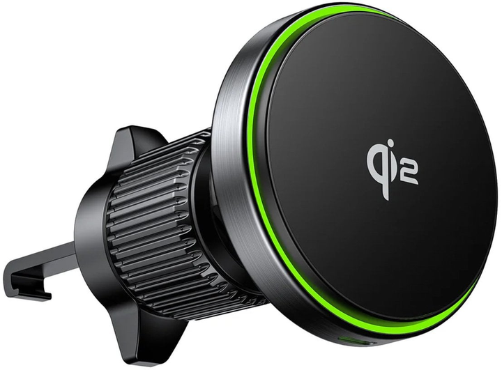 Ładowarka samochodowa Unitek Qi2 Magnetic Wireless Car Charger 15 W Black (P1404ABK01) - obraz 1