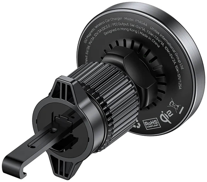 Ładowarka samochodowa Unitek Qi2 Magnetic Wireless Car Charger 15 W Black (P1404ABK01) - obraz 5