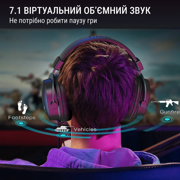 Fifine H9 Black Gaming (7.1 CH) — ігрова гарнітура з віртуальним 7.1 Surround - Фото 9 Fifine H9 Black Gaming (7.1 CH) — ігрова гарнітура з віртуальним 7.1 Surround - зображення 9