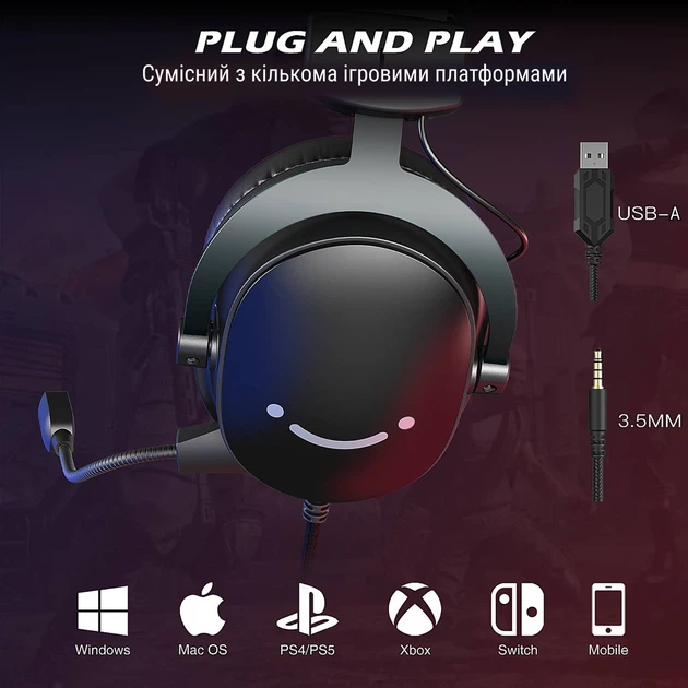 Fifine H9 Black Gaming (7.1 CH) — ігрова гарнітура з віртуальним 7.1 Surround - Фото 10 Fifine H9 Black Gaming (7.1 CH) — ігрова гарнітура з віртуальним 7.1 Surround - зображення 10