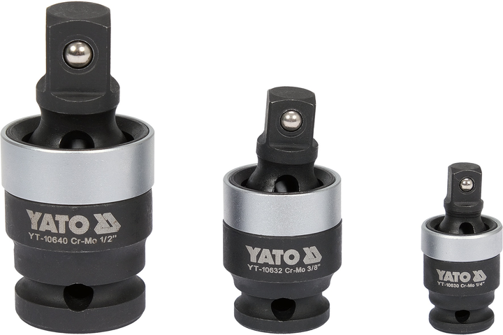 Ударні карданні подовжувачі Yato YT-10642 1/4" 3/8" 1/2" (5906083092121) - зображення 1