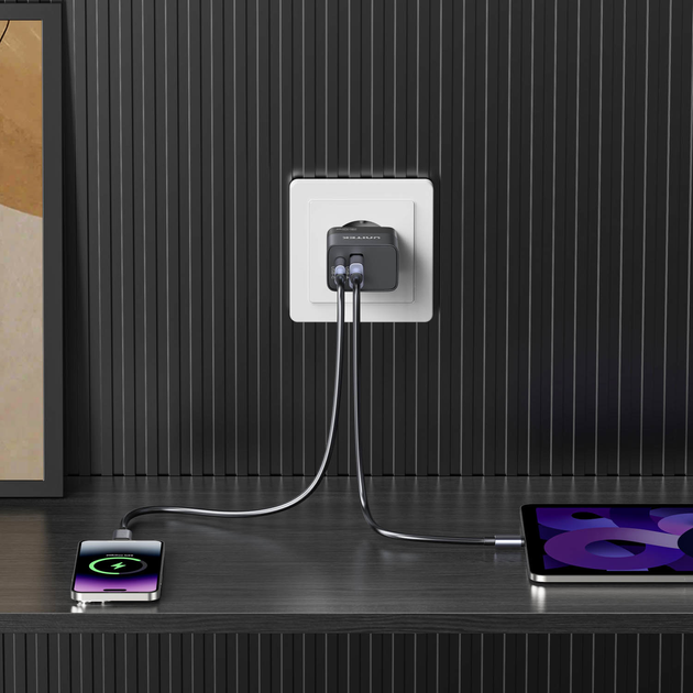 Мережевий зарядний пристрій Unitek USB-A + USB-C 20W Black (P1124ABK01-EU) - зображення 5