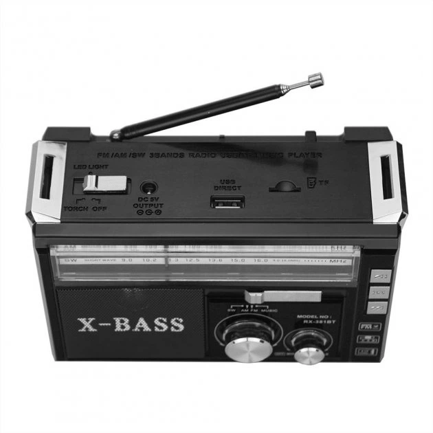 Радиоприемник Golon RX 381 портативный аккумуляторный с USB SD FM AM Черный - изображение 4