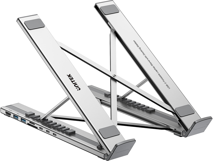 Podstawka pod laptopa Unitek USB-C with Docking Station Silver (D1137AGY01) - obraz 1