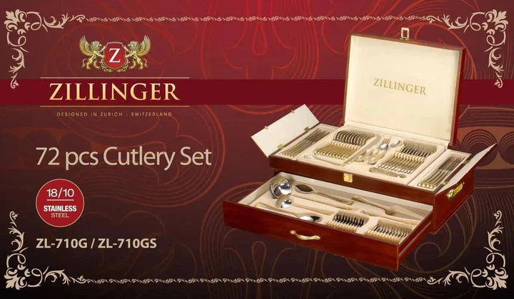 Набор столовых приборов Zillinger ZL-710GS Versace 72 предмета в