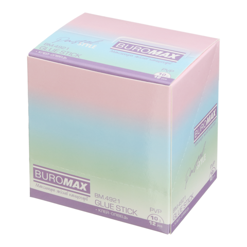 Клей-олівець 10г BUROMAX 4921 PASTEL PVP (12) /BM.4921/ - изображение 3