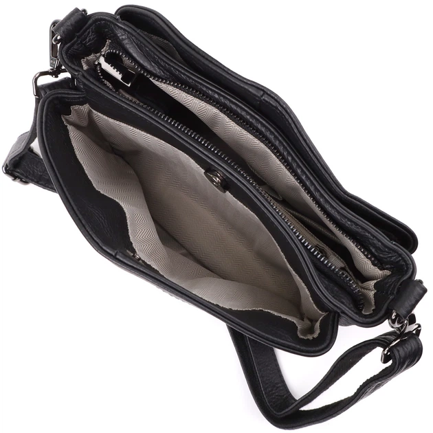 Сумка на плечо из натуральной кожи для женщин VINTAGE Bag 23007 Черный - изображение 9