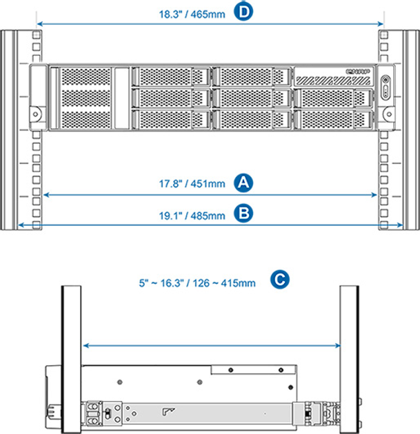 Szyny wysuwane do obudowy serwerowej QNAP RAIL-S01 - obraz 3