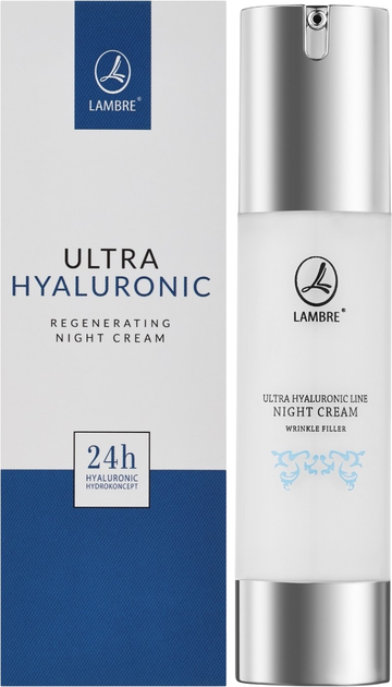 Krem do twarzy przeciwzmarszczkowy Lambre Ultra Hyaluronic Line z kwasem hialuronowym 50 ml (3760183769213) - obraz 2