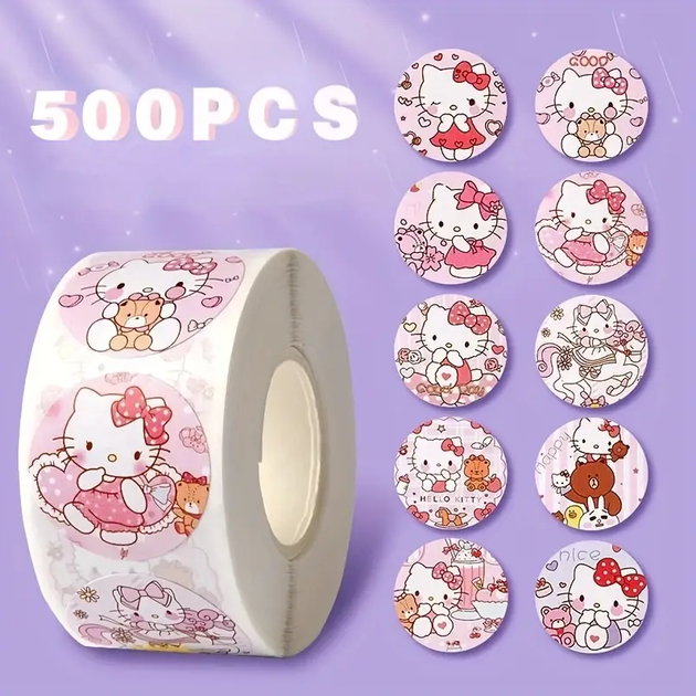 Наклейки Sanrio Hello Kitty Stickers, Cute Cartoon Kuromi, My Melody, 500 штук (FV934195) - изображение 2