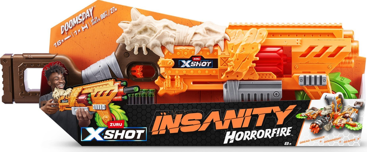 Blaster XSHOT Insanity HorrorFire Doomsday z pociskami piankowymi 16 szt 36732 (4894680033382) - obraz 2