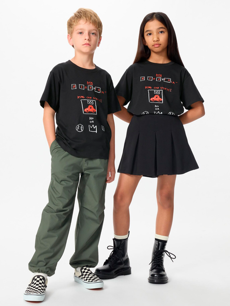 Подростковая футболка для мальчика Uniqlo 228006045 164 см Черная (1159840959) - Фото 2 Подростковая футболка для мальчика Uniqlo 228006045 164 см Черная (1159840959) - изображение 2