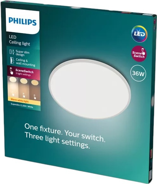 Стельовий світильник Philips Superslim CL550 SS RD 36Вт Білий (929002667201) - зображення 2