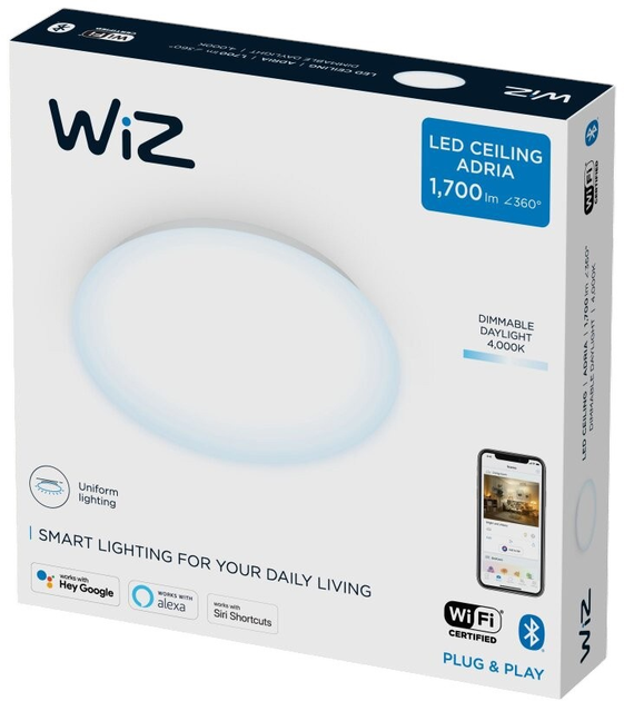 Lampa sufitowa LED WIZ Ceiling 17 W RD 4000K Dim (8719514338074) - obraz 3