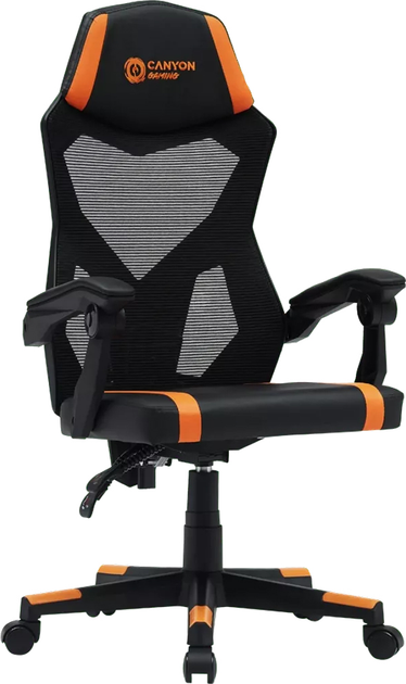 Fotel gamingowy Canyon Flow MCH01 Mesh Black-Orange (CNE-MCH01) - obraz 2