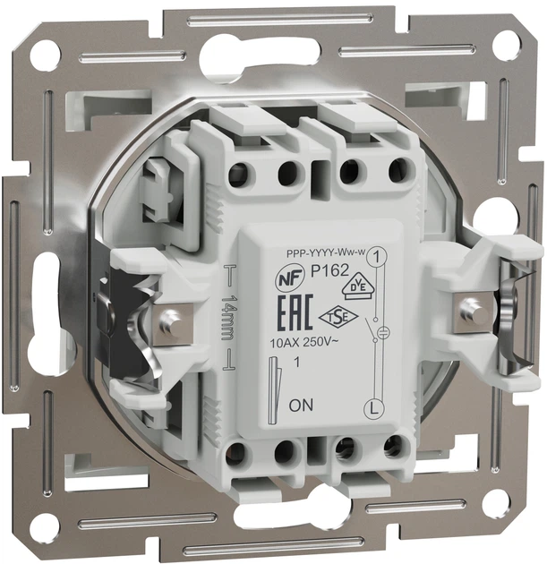1-клавішний вимикач Schneider Electric Asfora з підсвіткою білий без рамки (EPH1470121) - изображение 2