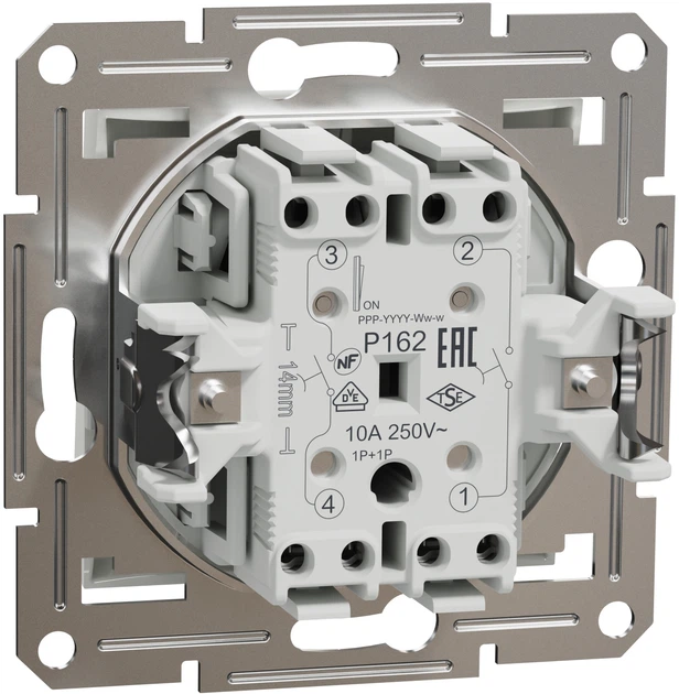 Вимикач 2-клавішний кнопковий Schneider Electric Asfora білий без рамки EPH1170121 - Фото 2 Вимикач 2-клавішний кнопковий Schneider Electric Asfora білий без рамки EPH1170121 - изображение 2