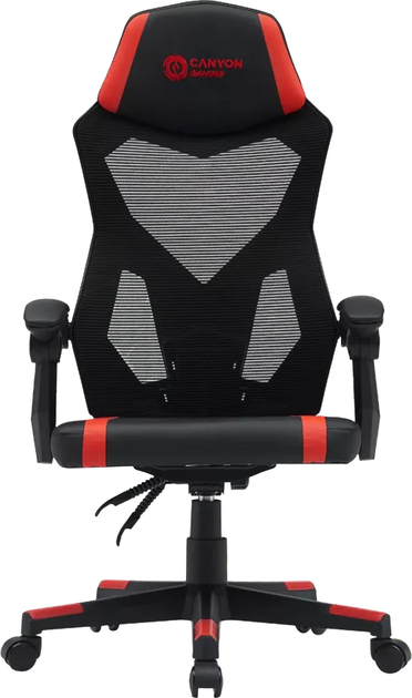 Fotel gamingowy Canyon Flow MCH01 Mesh Black-Red (CNE-MCH01R) - obraz 1