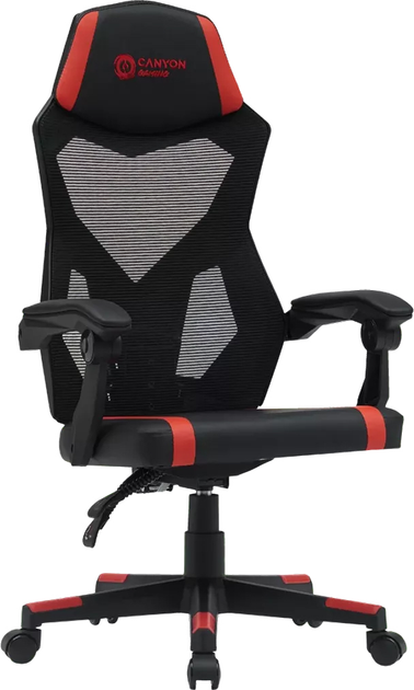 Fotel gamingowy Canyon Flow MCH01 Mesh Black-Red (CNE-MCH01R) - obraz 2