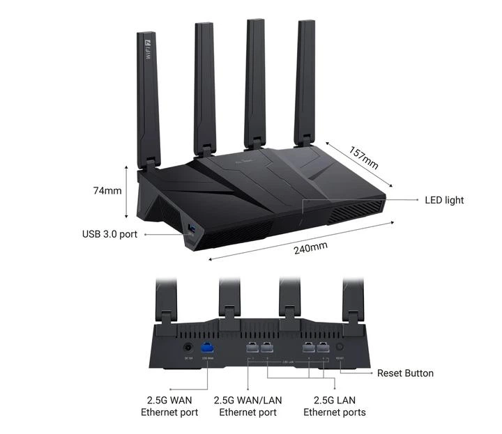 Маршрутизатор роутер GL.iNet Flint 3 (GL-BE9300). Модель 2025
