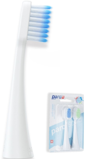 Końcówki do szczoteczki sonicznej Paro Swiss Sonic soft-clean brush 2 szt (7610458007617) - obraz 1