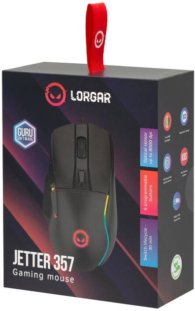 Mysz Lorgar Jetter 357 Wired USB Black (LRG-GMS357) - obraz 6
