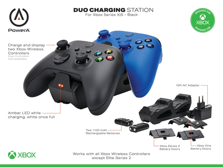 Stacja ładująca PowerA Xbox Series X Duo Charging Station Black (0617885025594) - obraz 3