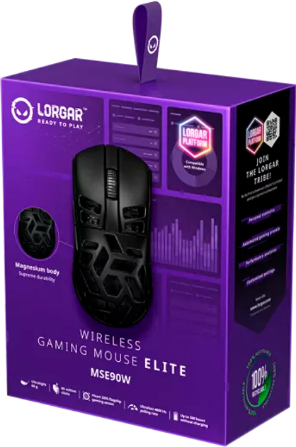 Миша Lorgar Elite MSE90W Wireless/Bluetooth Gaming Mouse Black (LRG-MSE90W-BK) - зображення 11