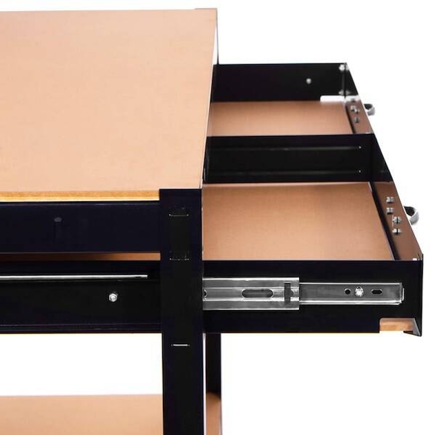 Stół warsztatowy Springos 120 x 60 x 155 cm z blatem roboczym i szufladą czarno-brązowy (5907719476261) - obraz 11