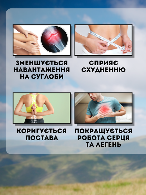Палиці для скандинавської ходьби палки трекінгові туристичні для гір спортивного трекінгу прогулянки походу туризму хайкінгу літніх людей похилого віку спортсменів пенсіонерів палички телескопічні з регулюванням довжини накінечниками ТБ0260 Hechpro - зображення 2