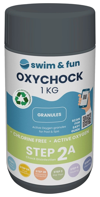 Засіб для очищення води в басейні Swim and Fun OxyChock Pool & Spa 1 кг 1784 (5704841017849) - зображення 1