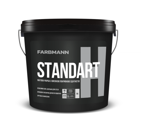 Краска интерьерная акриловая Farbmann Standart H (белая В1) 2.7л - изображение 2