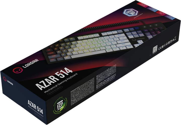 Klawiatura przewodowa Lorgar Azar 514 RGB USB White (LRG-GK514W-US) - obraz 8