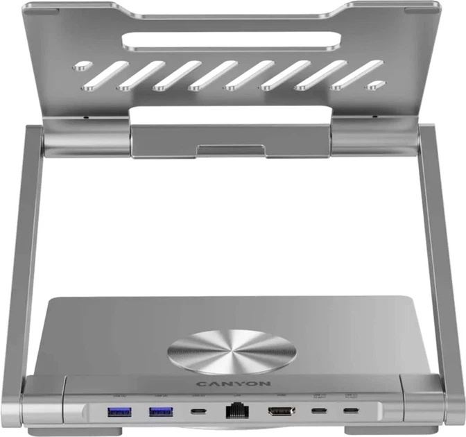 USB-хаб Canyon OnStand 2 Aluminium 6-in-1 з підставкою для ноутбука (CNS-SDS2) - зображення 6