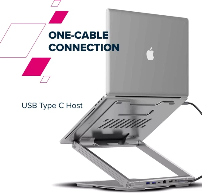 USB-хаб Canyon OnStand 2 Aluminium 6-in-1 з підставкою для ноутбука (CNS-SDS2) - зображення 19