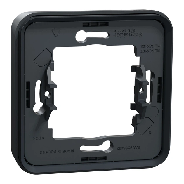 Рамка Schneider Electric Mureva Styl одноместная IP55 без винтов чёрная MUR34107 - Фото 2 Рамка Schneider Electric Mureva Styl одноместная IP55 без винтов чёрная MUR34107 - изображение 2