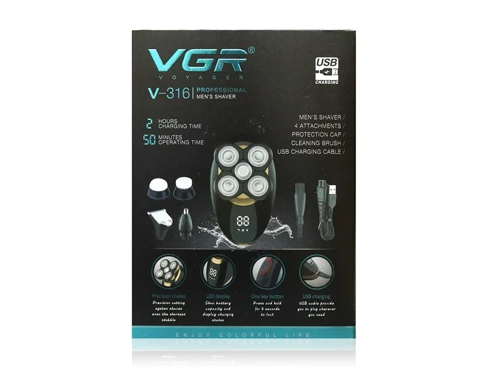 Электробритва VGR V-316, аккумуляторная, USB-зарядка - изображение 3