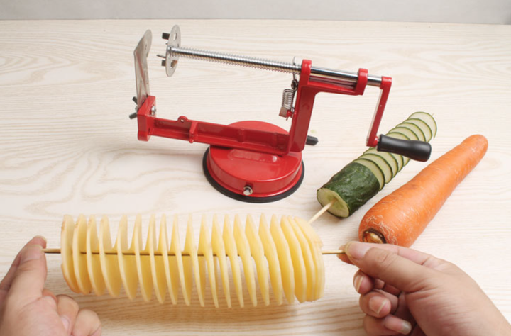 Машинка для резки картофеля спиралью spiral potato slicer машинка для чипсов слайсер - изображение 3