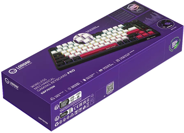 Клавіатура бездротова Lorgar RGB USB/Wireless Black (LRG-KBP7075W-BK-US) - зображення 9