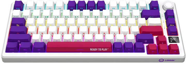 Klawiatura bezprzewodowa Lorgar RGB USB/Wireless White (LRG-KBP7075W-WH-US) - obraz 3