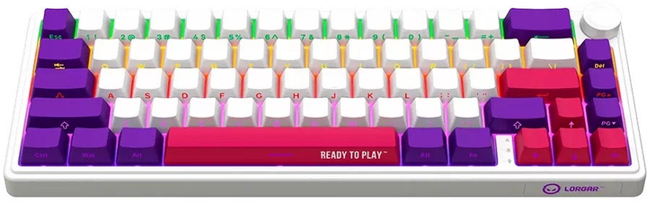 Клавіатура бездротова Lorgar RGB USB/Wireless White (LRG-KBP70MW-WH-US) - зображення 3