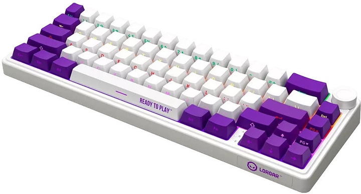 Клавіатура бездротова Lorgar RGB USB/Wireless White (LRG-KBP70MW-WH-US) - зображення 7