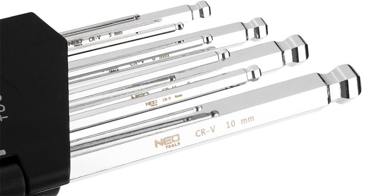Zestaw kluczy sześciokątnych NEO Tools 1.5-10 mm 9 szt. 09-525 (5907558414301) - obraz 4