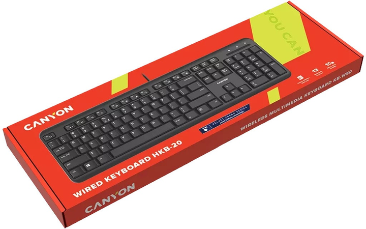 Клавіатура бездротова Canyon HKB-20 USB Black (CNS-HKB02-UK/US) - зображення 4