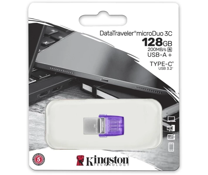 USB флеш накопитель Kingston DTMicroDuo 3C (Type-A + Type-C) 2 интерфейса 128Gb USB 3.2 - Фото 6 USB флеш накопитель Kingston DTMicroDuo 3C (Type-A + Type-C) 2 интерфейса 128Gb USB 3.2 - изображение 6