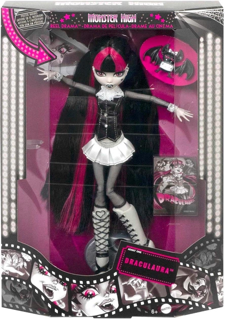 Кукла Monster High Reel Drama Draculaura HKN27 - Фото 6 Кукла Monster High Reel Drama Draculaura HKN27 - изображение 6