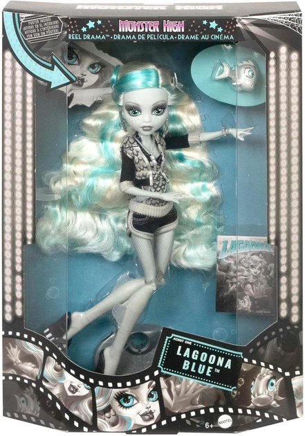 Кукла Monster High Lagoona Blue Black and White Reproduction and Pet - Монстр Хай Голубая Лагуна, черно-белая с домашним животным (HKN30) - Фото 5 Кукла Monster High Lagoona Blue Black and White Reproduction and Pet - Монстр Хай Голубая Лагуна, черно-белая с домашним животным (HKN30) - изображение 5